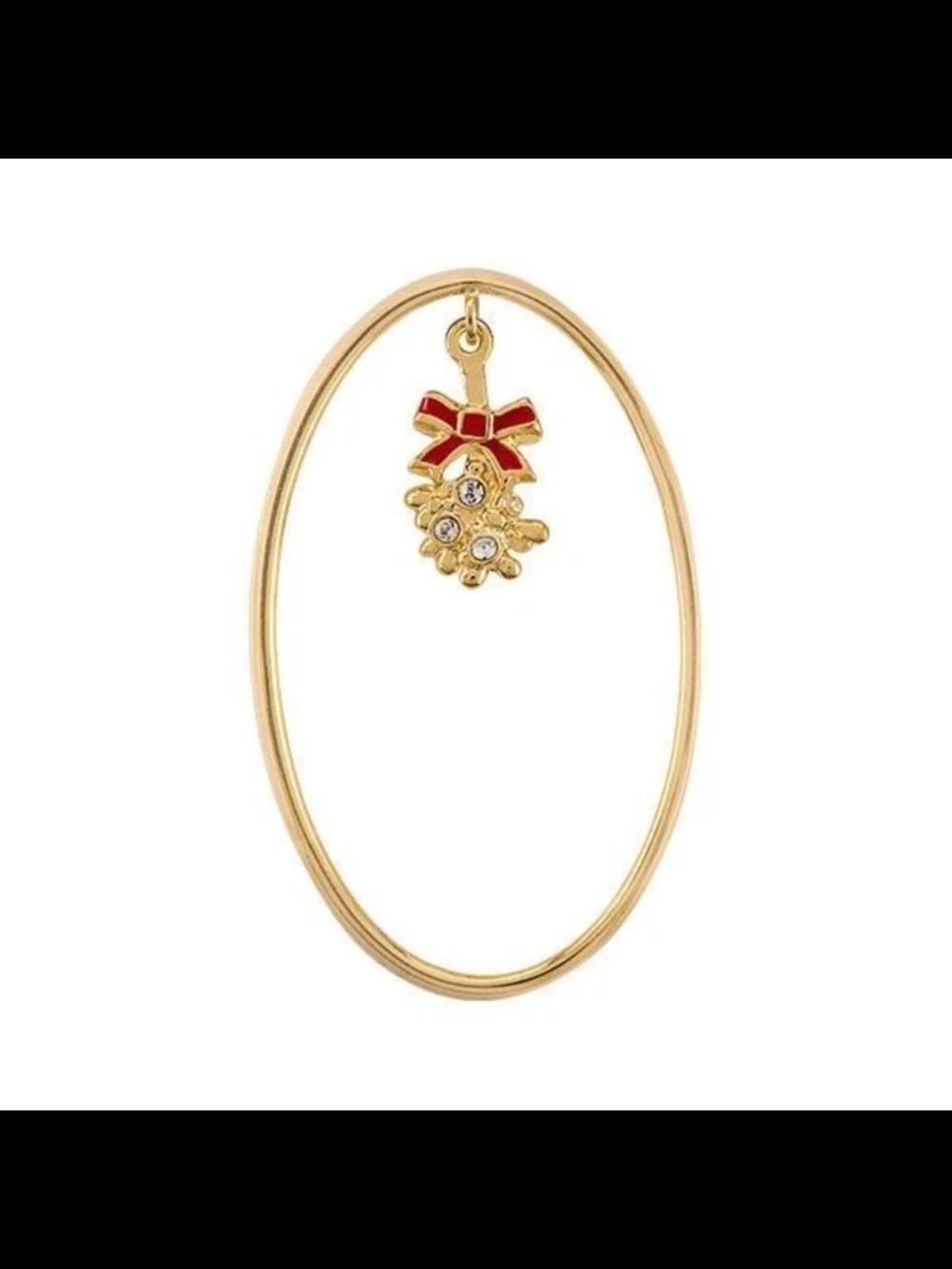 Origami Owl Gold Oval Legacy Window with Red Bow and Swarovski Crystal Accents